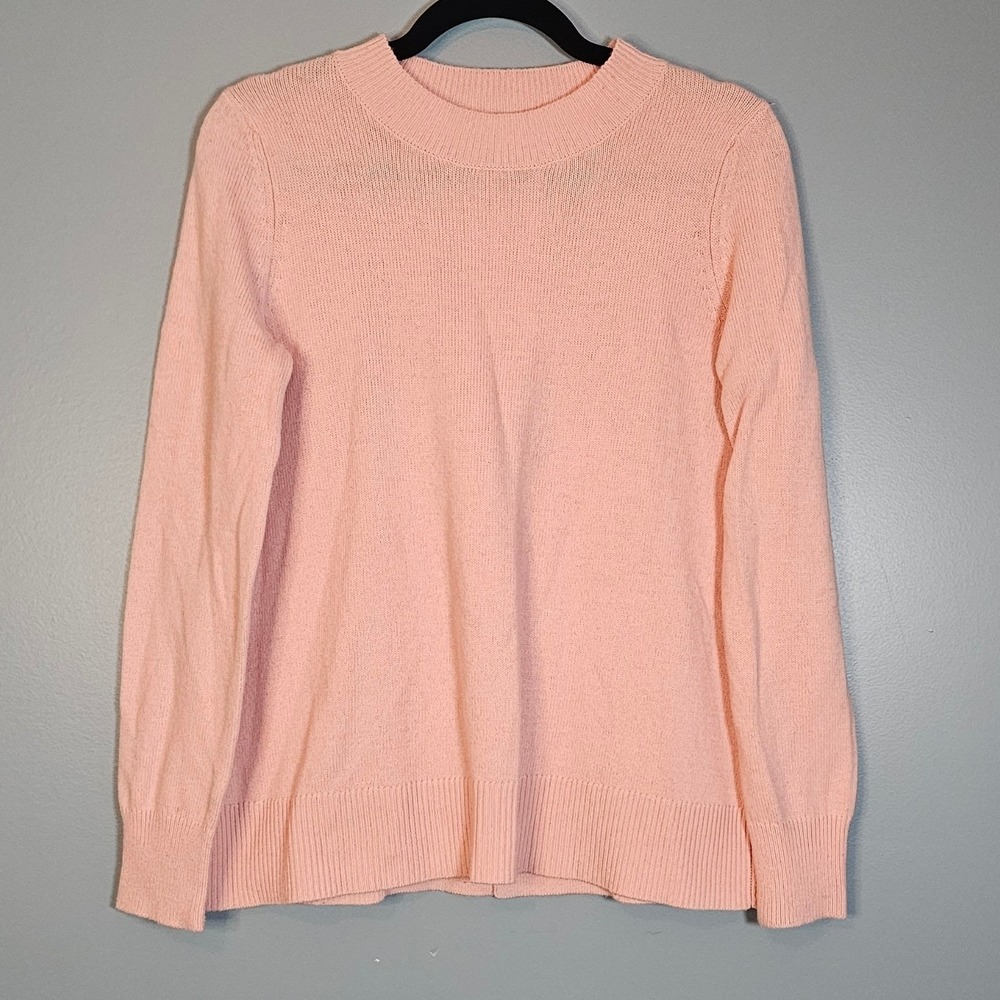 Boden Women's Pink Crew Neck Long Sleeve‎ Sweater Size XS Twist Back Detail